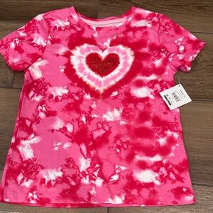 Vibrant Pink Tie-Dye Heart Kids Tee